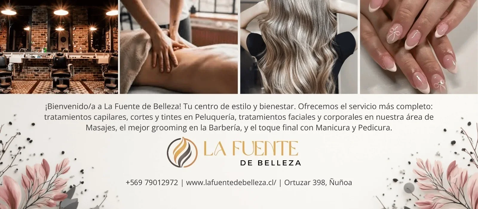 ¡Bienvenido/a a La Fuente de Belleza! Tu centro de estilo y bienestar — barbería, masajes, peluquería y manicure